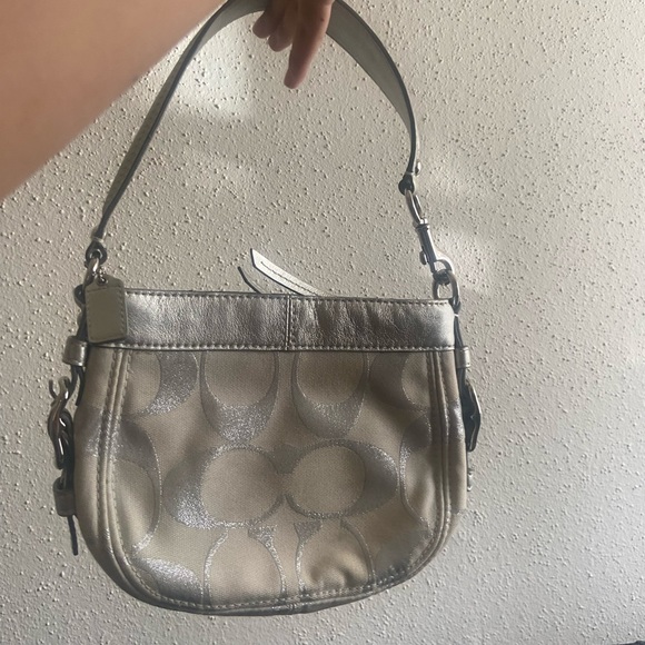 SOLD -Silver and White Coach purse - Picture 2 of 6